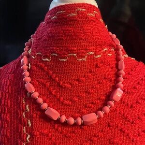 barbie-style Pink Beaded Necklace lightweight plastic 24”